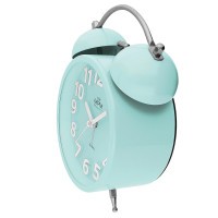 Kovový budík MPM Happy Morning C01.4056.31 – Svetlomodrý s plynulým chodom Kovový budík MPM Happy Morning C01.4056.31 – Svetlomodrý s plynulým chodom